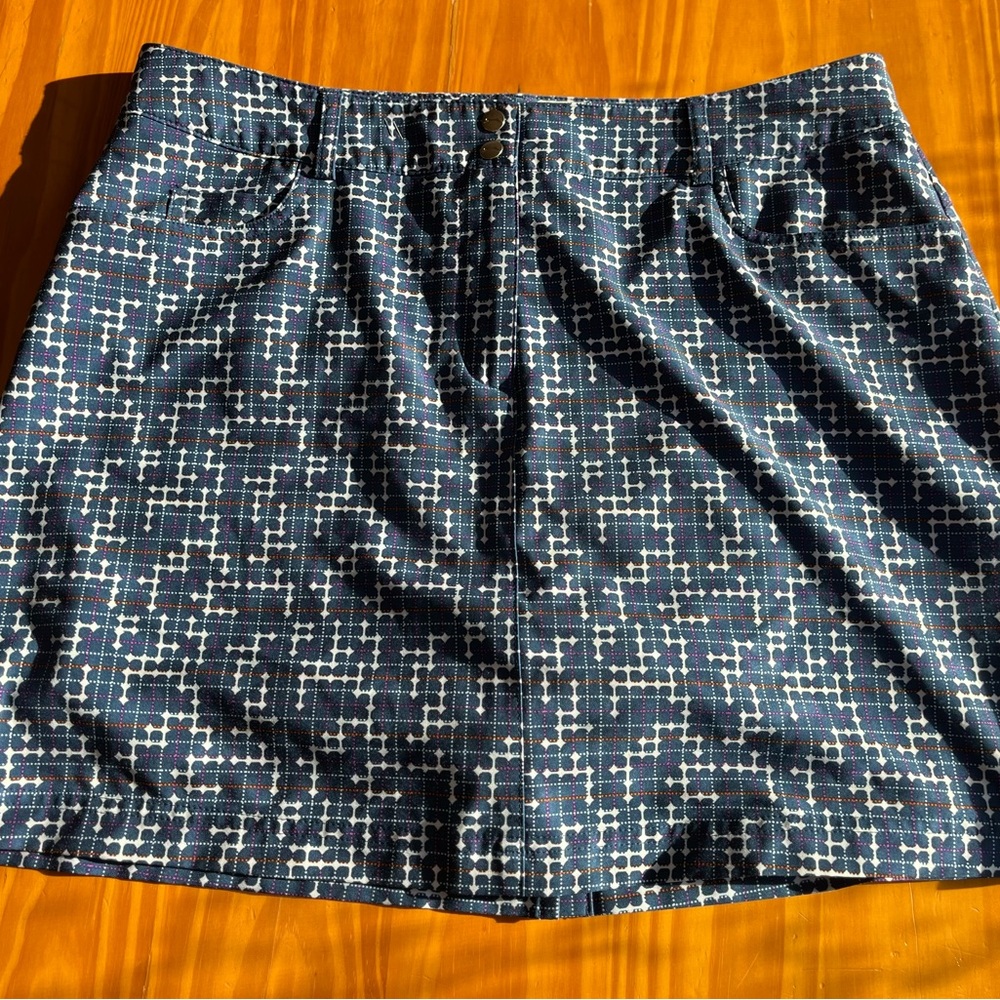 Slazenger Navy and White Patterned Skort